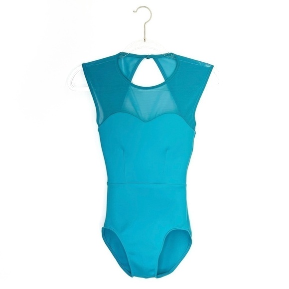 Cleo Harper Eve Bodysuit Aqua Women’s Size 4 Dancewear Leotard Swimsuit New NWT - Picture 1 of 7